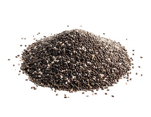 A small pile of dark, oval seeds with lighter speckles, on a black background