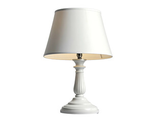 Fototapeta premium Classic white table lamp with ornate base and conical shade
