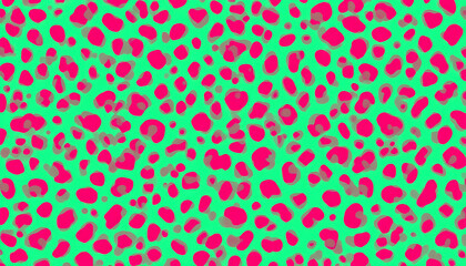 Creative green leopard animal print pattern on bright red