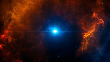 a vibrant cosmic nebula with a bright central star shining intensely
