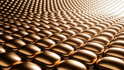 Fototapeta premium Golden Metallic Hexagonal Honeycomb Abstract Background
