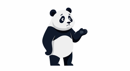 Naklejka premium Sad panda character with transparent background