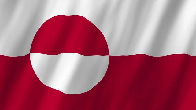 Greenland Flag Waving, Realistic 3D Animation, 4K 60fps