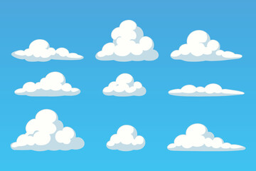 Fototapeta premium cartoon clouds flat illustration collections