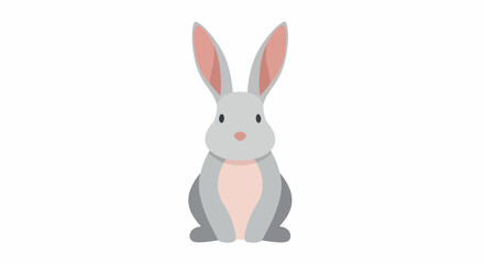 Fototapeta premium Sitting bunny rabbit with transparent background