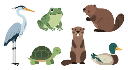 Wildlife animals collection with transparent background © Pandaman1102