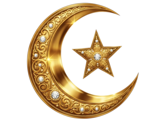 Golden crescent and star