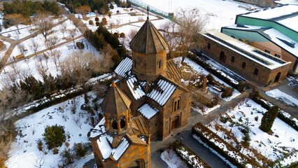 Fototapeta premium Malatiya St. Mariam Astvatsatsin Church with drone