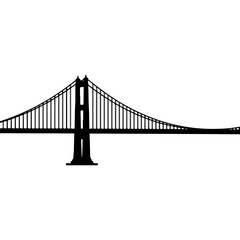 Obraz premium Iconic Bridge Silhouette at Sunset