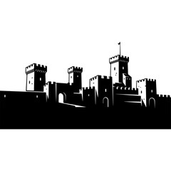 Fototapeta premium Silhouette of a Medieval Castle