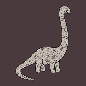 An artistic illustration of a majestic long-necked dinosaur with a unique textured style