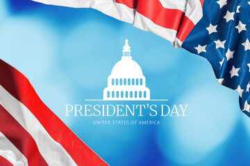 Naklejka premium Celebration of President's Day with flags in a bright setting