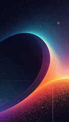 Grainy background, abstract gradient shape, dark noise grain texture and glowing banner design