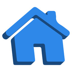 3D Home Icon &ndash; House, Property and Real Estate Symbol