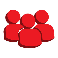 3D Team Icon &ndash; Group of People, Community and Users Symbol