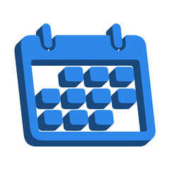3D Calendar Icon &ndash; Date, Schedule and Event Planning Symbol