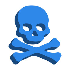 3D Skull Icon &ndash; Danger, Warning and Toxic Symbol