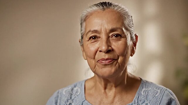 Gentle Relaxed Smile in Medium Close Shot with Soft Natural Lighting