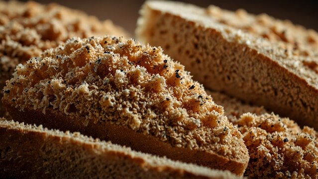 Close-up texture of fresh bread crumb