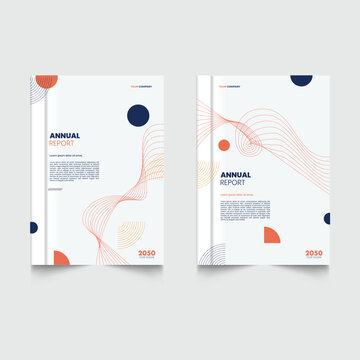 Modern line folding ribbon theme book cover template in gradient color. A4 size book cover template for annual report, magazine, booklet, proposal, portfolio, brochure, poster