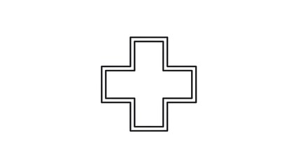 Fototapeta premium Simple Outline of a Medical Cross Symbol.