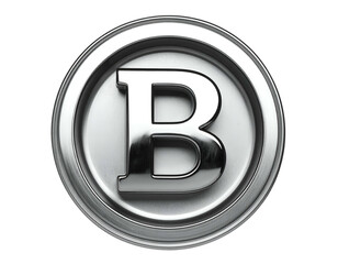 Silver Metallic Badge with Letter B Emblem.