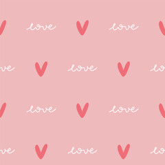 Love. Simple seamless pattern. Red Hearts