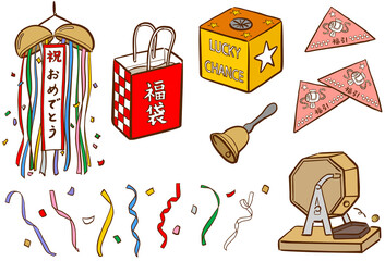 色々なお祝いやクジのイラストセット