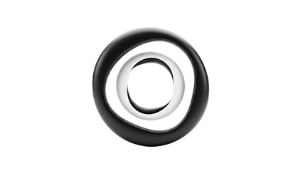 Concentric Rings: Black and Silver Abstract Design