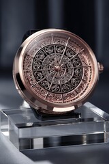 Rose Gold Ornate Watch On Display