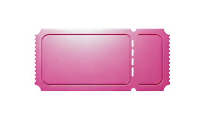 Blank Pink Raffle Ticket on White Background