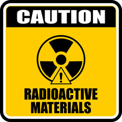 Obraz premium Caution, Radioactive Materials, sign vector