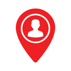 Red Map Pin with User Icon