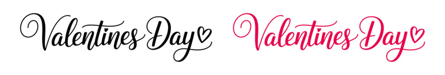 Fototapeta premium Valentines Day Handwritten Calligraphy Lettering and Romantic Heart Typography