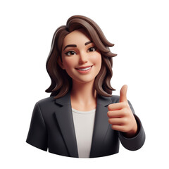 3d rendered professional woman giving a thumbs up