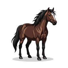 Obraz premium Majestic Bay Horse Vector Illustration
