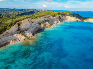 Cape Drastis near Canal d'Amour  on Corfu In Greece. Greek town Sidari.
