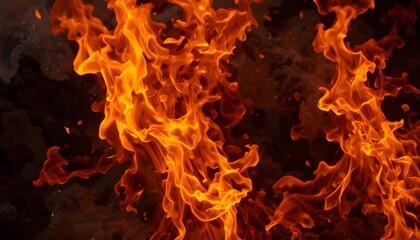 Intense fire flame texture background with blazing flames for dramatic banner designs