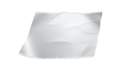 Torn white paper fragment with rough edges on black background ripped piece