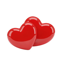 3d rendered overlapping red hearts