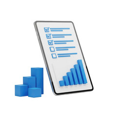 3d rendered mobile analytics dashboard