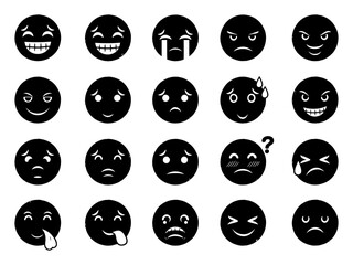 Fototapeta premium Crayon Emoji Faces - Doodle Style Vector