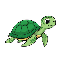 Obraz premium Cute Sea Turtle Cartoon Character Illustration