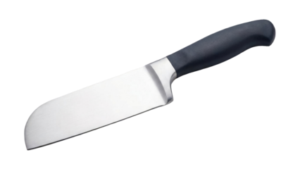 Stainless Steel Bread Knife With Serrated Edge And Black Handle Isolated On Transparent Background
