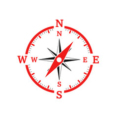 Red compass navigation tool symbol.
