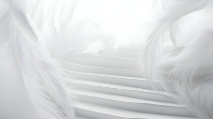 Fototapeta premium white feather on black background