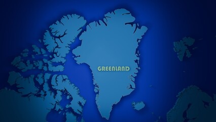 Nuuk, Greenland - July 15, 2023 Stylized 3D Map of Greenland © FrameByte