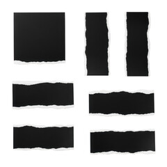 Obraz premium Set of torn paper shapes isolated on transparent background