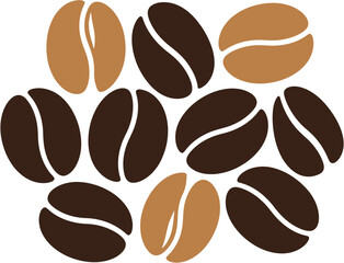 Obraz premium A delightful collection of roasted coffee beans, showcasing their rich brown and tan hues, perfect for any coffee lover's delight