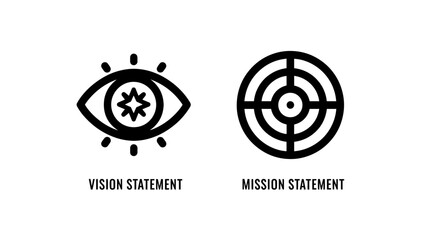 Fototapeta premium Vision and Mission Statement Icons for Corporate Identity and Strategic Branding
